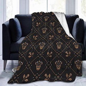 Skull & Rose fleece blanket
